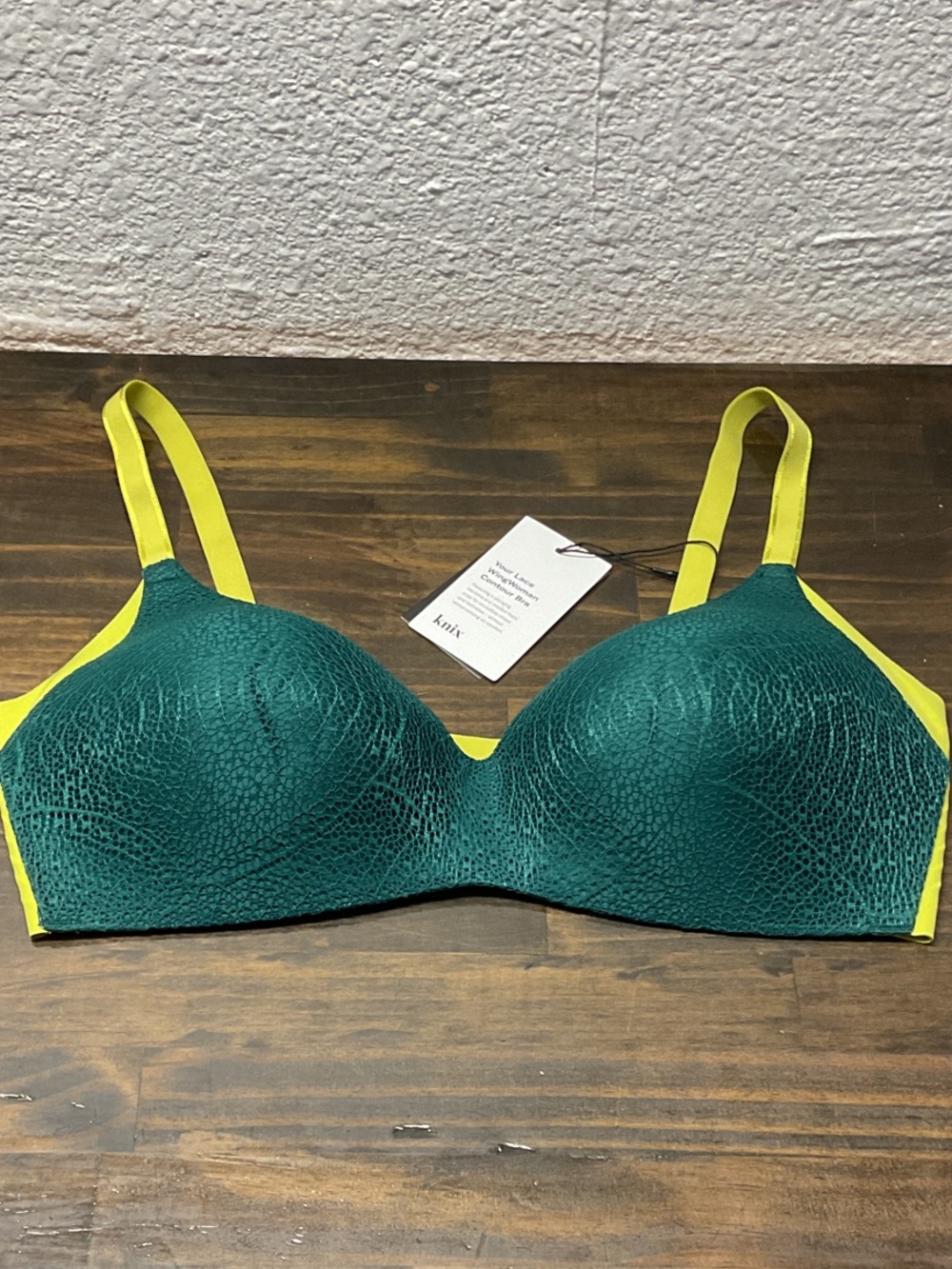 Knix Your Lace Wingwoman Contour Bra Emerald Lime Green NWT Sz 5